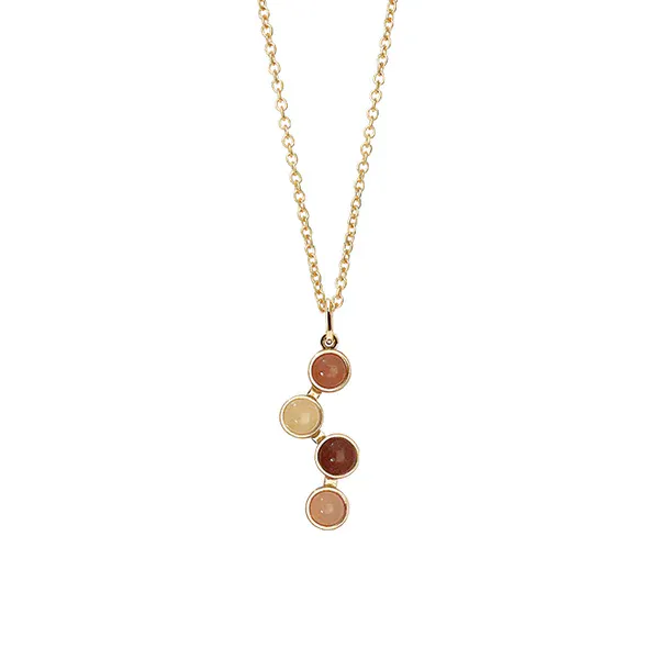 Heiring  HORIZON Pendant 4x5mm Red mix - goldplated