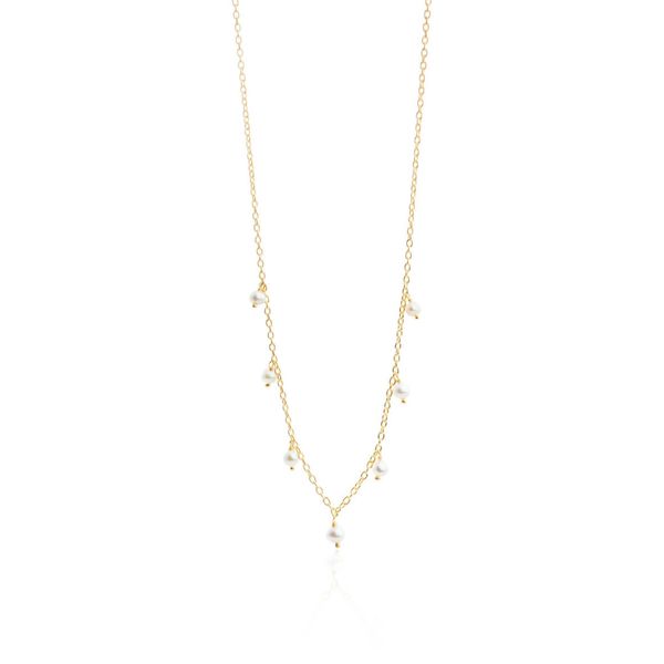 SUSANNE FRIIS BJØRNER Halssmykke Hvit Ferskvannsperle Gullbelagt