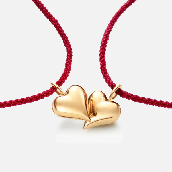 OLE LYNGGAARD COPENHAGEN Connected heart string bracelet red